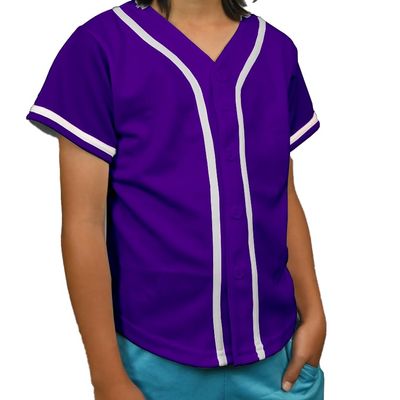 DIGITMON Kids Baseball Jersey Button Down Premium Hip Hop T Shirts Uniform PURPLEWHITE 9-Month Infants