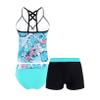 vastwit Kids Teenage Girls 3pcs Floral Printed Tankini Swimsuit Boyshort Top Bottom Set Hawaii Swimwear Bathing Suit Green Palm Leaves 8 Years view 2