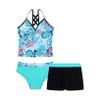 vastwit Kids Teenage Girls 3pcs Floral Printed Tankini Swimsuit Boyshort Top Bottom Set Hawaii Swimwear Bathing Suit Green Palm Leaves 8 Years view 3