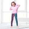 Aflyko Girls' Leggings Neon Stripes Leopard Print Kids Athletic Pants Dance Tights Yoga Ballet Running Workout Everyday Wear 5T view 2