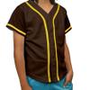 DIGITMON Kids Baseball Jersey Button Down Premium Hip Hop T Shirts Uniform BROWNYELLOW 3-Month Infants view 1