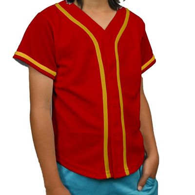 DIGITMON Kids Baseball Jersey Button Down Premium Hip Hop T Shirts Uniform REDGOLD 3-Month Infants