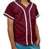 DIGITMON Kids Baseball Jersey Button Down Premium Hip Hop T Shirts Uniform BURGUNDYWHITE 9-Month Infants view 1
