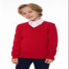 SMINLING Pinker Boys Sweater Pullover School Uniform V-Neck Soft Cotton Clothing(Red,5-6 Years) view 2