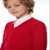 SMINLING Pinker Boys Sweater Pullover School Uniform V-Neck Soft Cotton Clothing(Red,5-6 Years) view 3