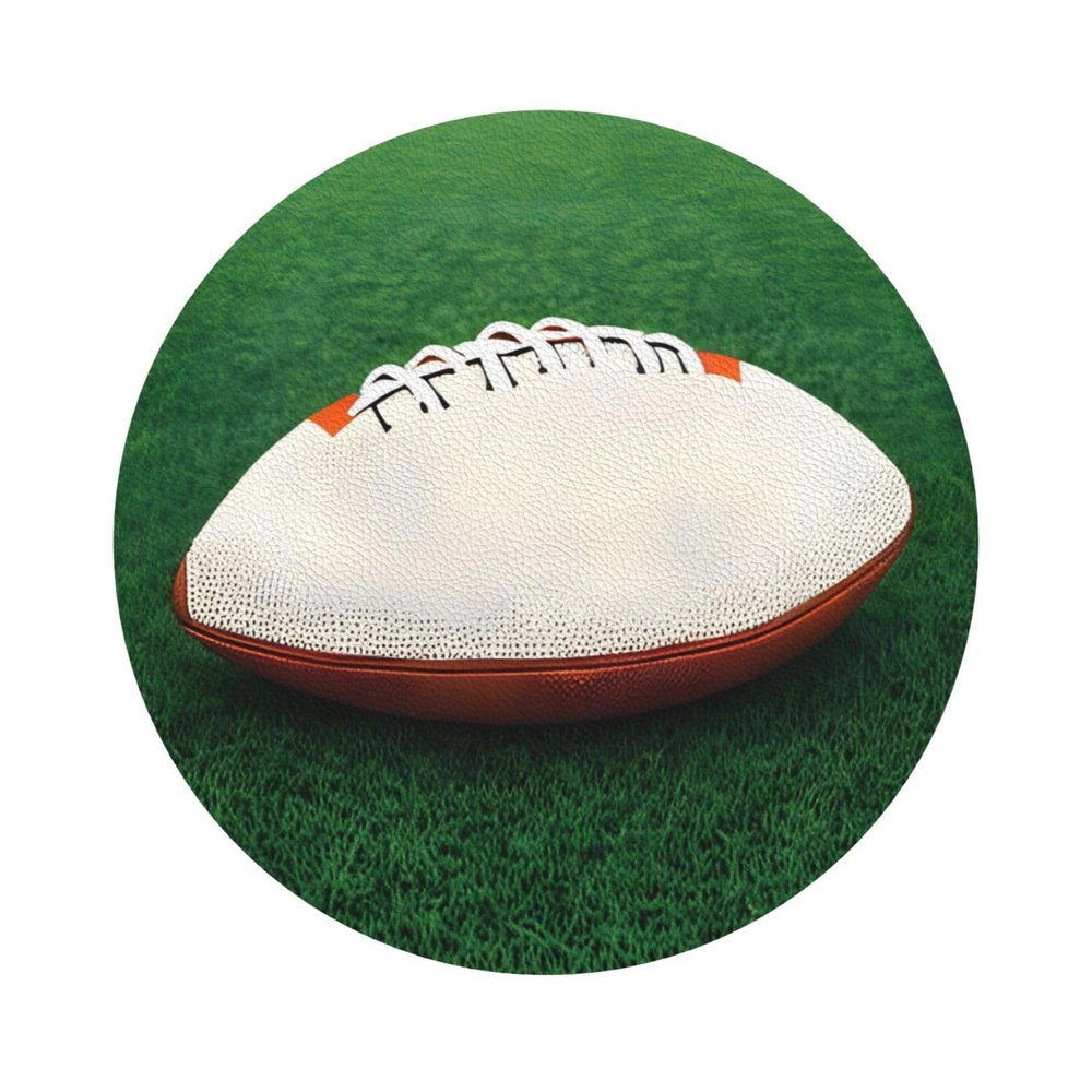 White Rugby Ball This Leather Coaster is Suitable for use in Restaurants, Kitchens, Offices, etc.