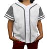 DIGITMON Kids Baseball Jersey Button Down Premium Sleeve Two-Striped T Shirts Uniform WHITEGREY 3Mo Infants view 1