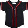 DIGITMON Kids Baseball Jersey Button Down Premium Hip Hop T Shirts Uniform BlackRed 3-Month Infants view 2