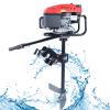 6HP 4 Stroke Outboard Motor, 170Cc Gas Powered Boat Engine Outboard Motor Boat Heavy Duty Fishing Boat Engine Single Cylinder Air-Cooling for Inflatable Boats Canoes Sailboats Yachts view 2