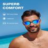 ZIONOR Swim Goggles, G1 MAX Polarized Anti-Fog Swimming Goggles for Men Women Adult, UV Protection Leakproof Easy Adjustable Strap for Indoor Outdoor Swimming (Polarized + Blue) view 3