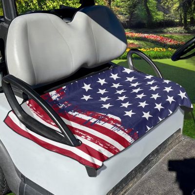 Yewattles Washable Universal Golf Car Seat Cover with America USA Flag 50 x 30.9 Inches for Most 2-Person Club Car Summer Anti-hot Protective Accessories