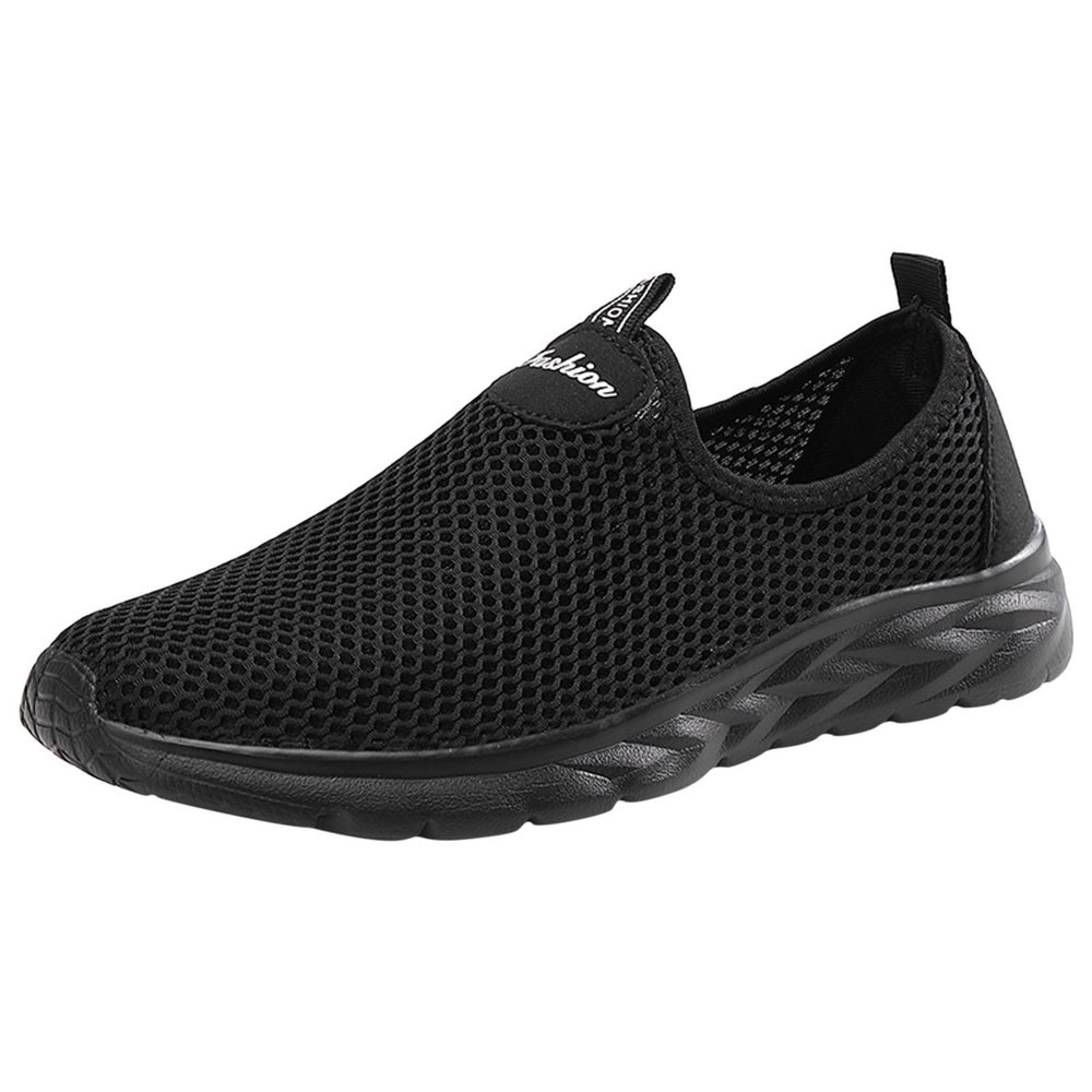 IWIHMIV Men's Running Shoes Lightweight Breathable Walking Shoes Non Slip Mesh Hollowed Out Casual Sports Shoesa4-Black11