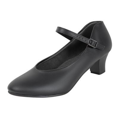 Dynadans Women's Character Shoe Ankle Strap 1.5'' Latin Dance Shoes Black 7