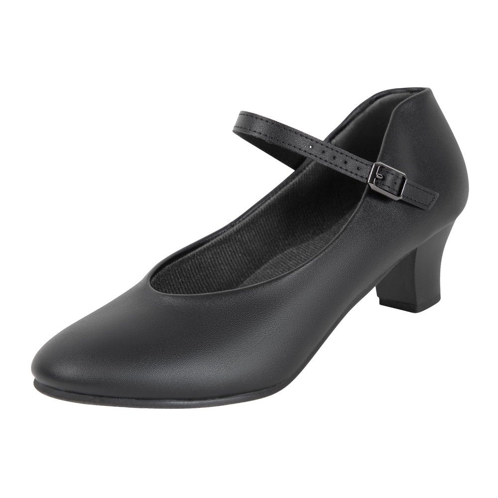 Dynadans Women's Character Shoe Ankle Strap 1.5'' Latin Dance Shoes Black 7