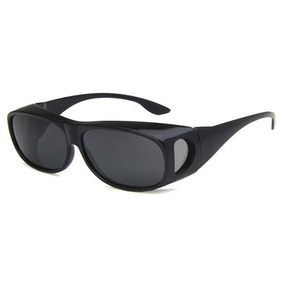 HCHES Night Vision Driver Goggles Yellow Len Sun Glasses Driving Glasses UV Protection Polarized Sunglasses Eyewear,oval black,One size