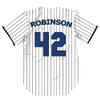 TIFIYA Robinson 42 Stripes Baseball Jersey Short Sleeve Button Shirts for Young Men Women T192-White-M view 4