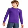 DEVOROPA Youth Boys Compression Thermal Shirt Long Sleeve Kids Fleece Baselayer Soccer Baseball Undershirt Purple S view 2