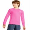 DEVOROPA Youth Boys Compression Thermal Shirt Long Sleeve Kids Fleece Baselayer Soccer Baseball Undershirt Pink XL view 2