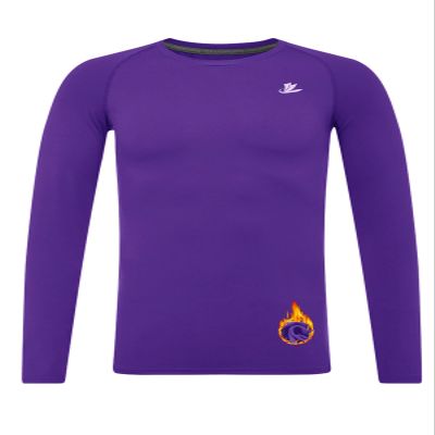 DEVOROPA Youth Boys Compression Thermal Shirt Long Sleeve Fleece Baselayer Soccer Baseball Undershirt Purple M
