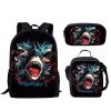 Forchrinse 3D Shark School Backpack for Boys 17 Inch Book Bags Kids School Bag and Lunch Box Tote Bag Children Primary Schoolbag view 1