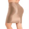 Rswnyirn Women's Glossy Pencil Skirt Solid Bodycon Skirts High Waist Clubwear Elastic Miniskirt Coffee Medium view 4