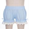 YiZYiF Kids Girls Ruffled Bloomers Shorts Cotton Lace Up Safety Short Pants Bottom Ruffled Bloomers Under Dress Dance Shorts Blue 3-4 Years view 3