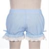 YiZYiF Kids Girls Ruffled Bloomers Shorts Cotton Lace Up Safety Short Pants Bottom Ruffled Bloomers Under Dress Dance Shorts Blue 3-4 Years view 4