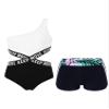 Manyakai Junior Girls One Piece Athletic Swimwear Jumpsuit Gymnastic Leotard with Shorts 2 Pcs Set Black 16 Years view 1