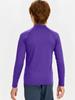 DEVOROPA Youth Boys Compression Thermal Shirts Long Sleeve Undershirt Fleece Baselayer Mock Top Purple XL view 2