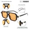 FEISEDY Vintage Square 70s Flat Aviator Sunglasses Women Men Classic Retro Stylish Frame UV400 Sunglasses B2622 view 3