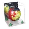 Better Display Cases Acrylic Bowling Ball Display Case with Mirror Case, Green Risers and Clear Base (B33/A028) view 1