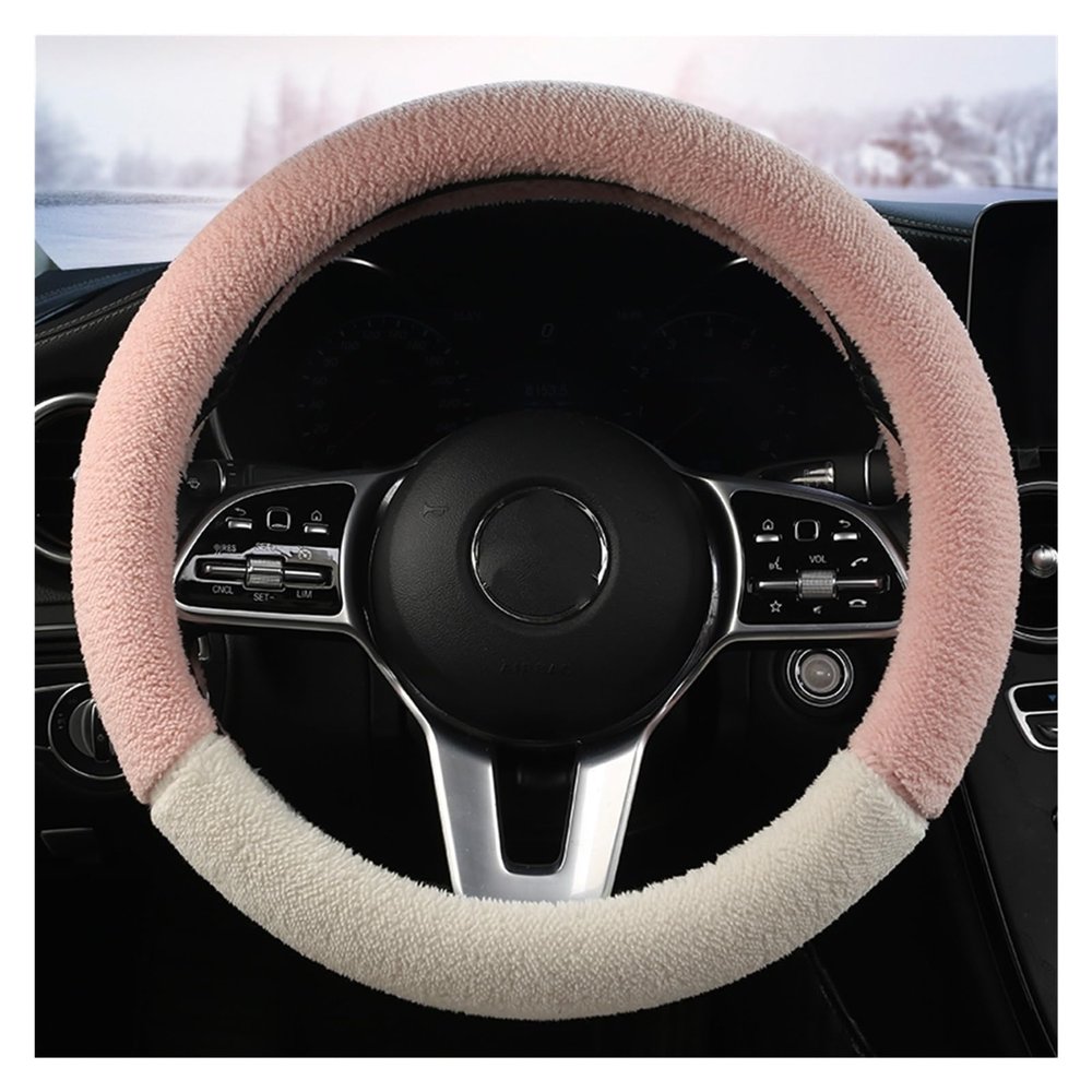 FUERU Car Steering Wheel Cover Set Car Steering Wheel Cover Autumn and Winter Plush Breathable Moisture Drainage Car Interior (Color : 1#)