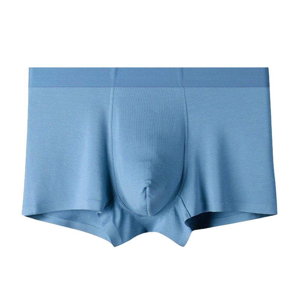 Maiyifu-GJ Men's Traceless Ultra-Thin Underwear Modal Fast Drying Breathable Underpants Solid Color Comfort Boxer Brief (Blue 1PC,Large)