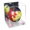 Better Display Cases Acrylic Bowling Ball Display Case with Mirror Case, Pink Risers and Clear Base (B33/A028) view 1