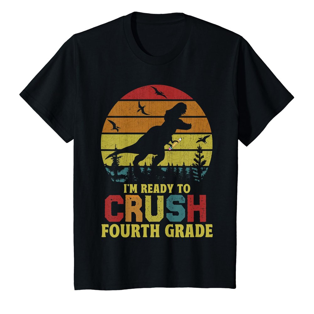 Kids I'm Ready To Crush 4th Grade Dinosaur First Day Boys T-Shirt