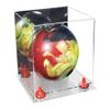 Better Display Cases Acrylic Bowling Ball Display Case with Mirror Case, Red Risers and Clear Base (B33/A028) view 1