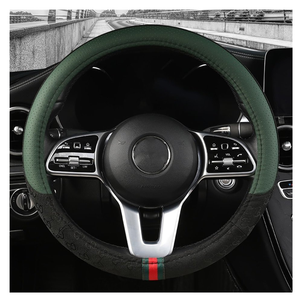 FUERU Car Steering Wheel Cover Set Car Steering Wheel Cover Comfortable Leather Sweat-Absorbing and Breathable Car Interior (Color : 2#)