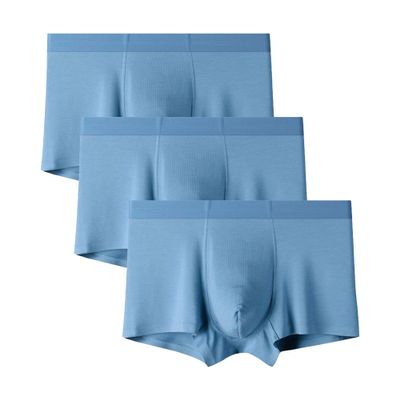Men's Traceless Ultra-Thin Underwear Modal Fast Drying Breathable Underpants Solid Color Comfort Boxer Brief (Blue 3PC,X-Large)