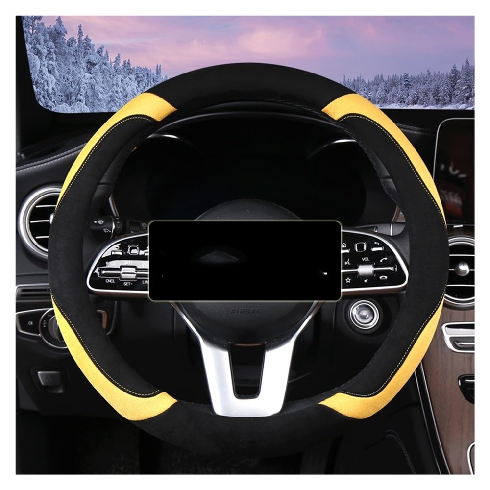 FUERU Car Steering Wheel Cover Set Car Steering Wheel Cover Autumn and Winter Short Plush Fashion Atmosphere Car Interior (Color : 4#)