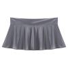 Rswnyirn Women's Shiny Glossy Satin Tight Ruffled Micro Mini Skirt Low Waist Pleated Miniskirts Grey Medium view 3