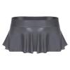 Rswnyirn Women's Shiny Glossy Satin Tight Ruffled Micro Mini Skirt Low Waist Pleated Miniskirts Grey Medium view 4