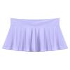 Rswnyirn Women's Shiny Glossy Satin Tight Ruffled Micro Mini Skirt Low Waist Pleated Miniskirts Purple Large view 3