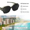 BrGuras Polarized Sunglasses Fit Over Glasses Sunglasses for Women Men, Trendy Square Fit Over Sunglasses Lightweight(Light green, Black) view 3