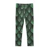 Aflyko Girls' Leggings Dragon Scales Green Kids Athletic Pants Dance Tights Yoga Ballet Running Workout Everyday Wear 5T view 3
