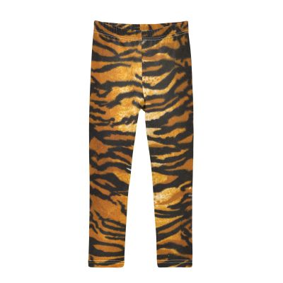 Aflyko Girls' Leggings Tiger Skin Fur Kids Athletic Pants Dance Tights Yoga Ballet Running Workout Everyday Wear 5T
