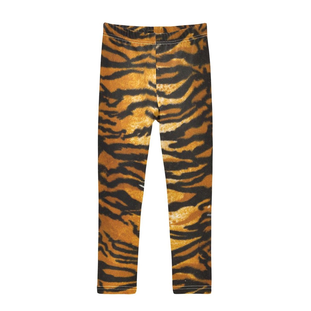 Aflyko Girls' Leggings Tiger Skin Fur Kids Athletic Pants Dance Tights Yoga Ballet Running Workout Everyday Wear 5T