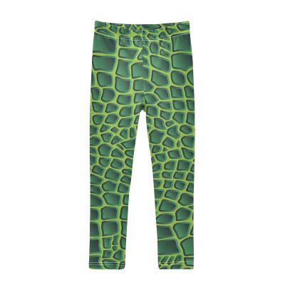 Aflyko Girls' Leggings Green Alligator Skin Kids Athletic Pants Dance Tights Yoga Ballet Running Workout Everyday Wear 5T