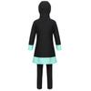 Eandarui Girls Muslim Swimwear Burkini Full Cover Hijab Modest Swimsuit Long Sleeve Top+Pants Kids Rash Guard Set Black 7-8 Years view 4