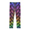Aflyko Girls' Leggings Dragon Scales Rainbow Big Kids Athletic Pants Dance Tights Yoga Ballet Comfortable Soft Everyday Wear 9-10T view 3