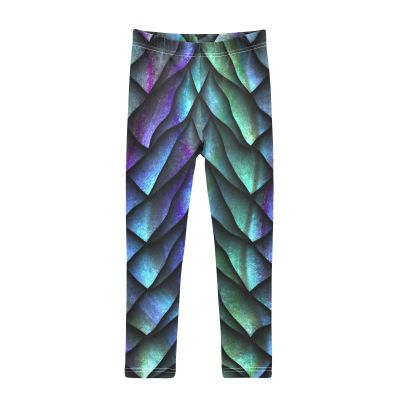 Aflyko Girls' Leggings Dragon Scales Bright Galaxy Kids Athletic Pants Dance Tights Yoga Ballet Running Workout Everyday Wear 5T